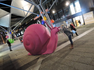 Schnecke im Hauptbahnhof von Neapel